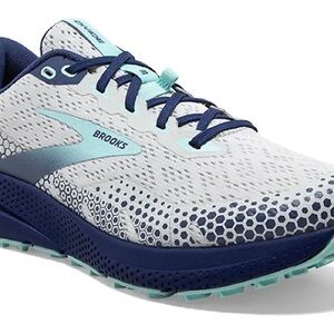 Brooks Blue and White Divide 3 Athletic Shoes with Breathable Mesh
